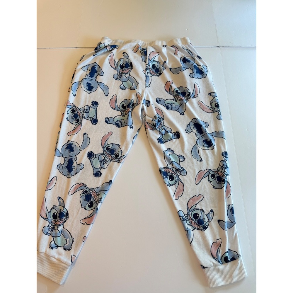 Disney Lilo & Stitch Pajama Jogger Pants Womens Large White Sleepwear - Picture 4 of 4